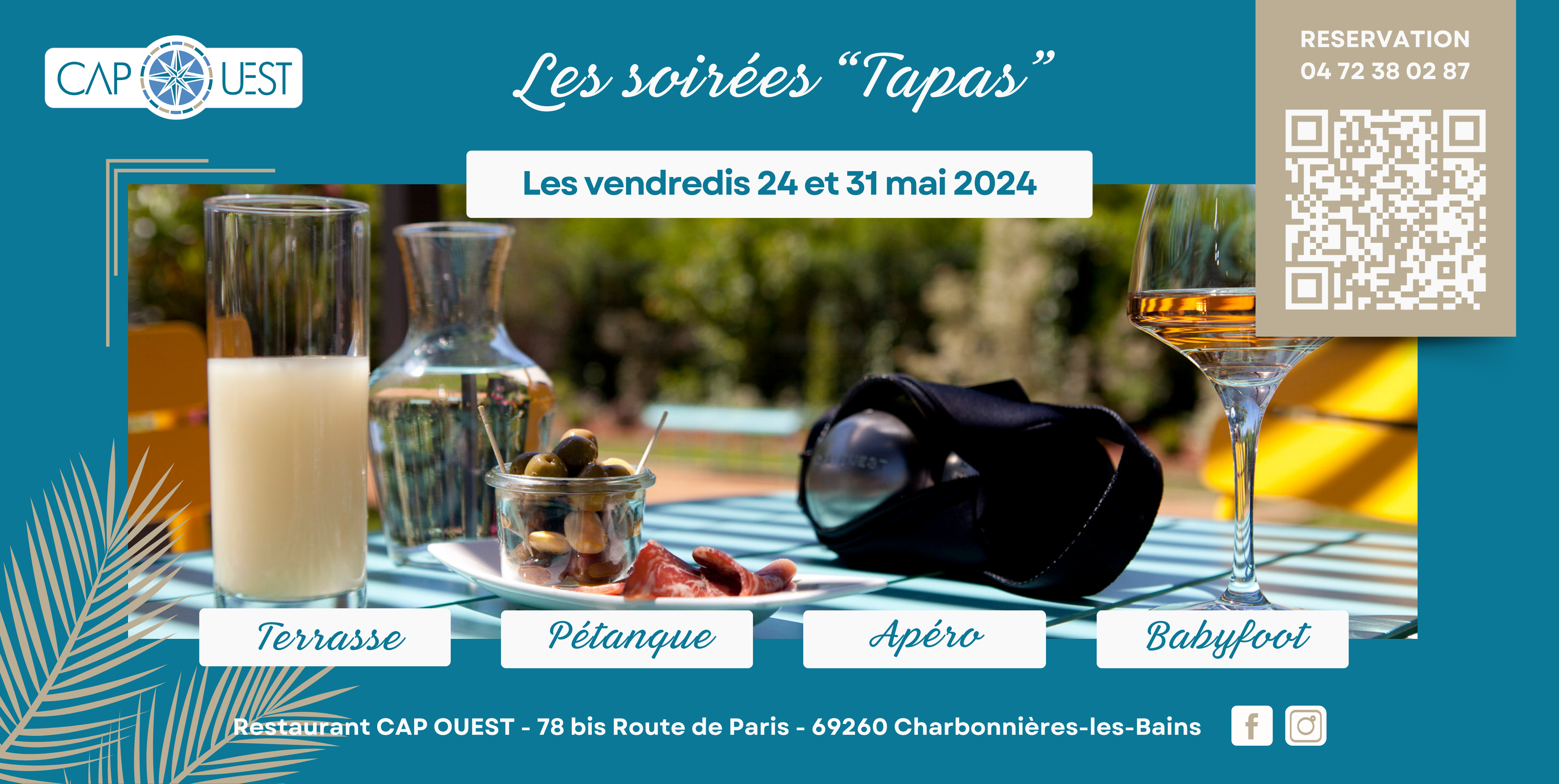 Menus soirées Été 2024 - Tapas - Paella - BBQ Charbonnieres les Bains